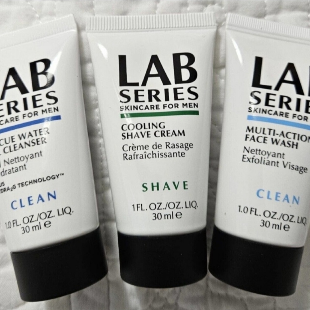 LAB Series 3 Piece Set (1oz/30ml)Multi action face wash/cooling shave cream/resc